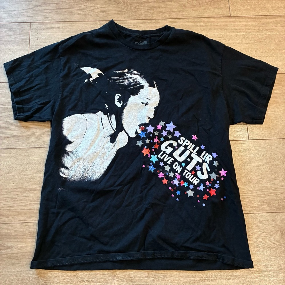 Olivia Rodrigo Spill UR Guts Live on Tour Short Sleeve Concert T-shirt Size L